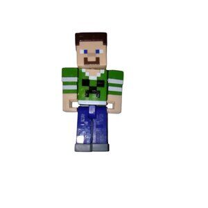 Minecraft Steve Action Figure With Creeper Shirt & Movable Parts  3.25" Tall